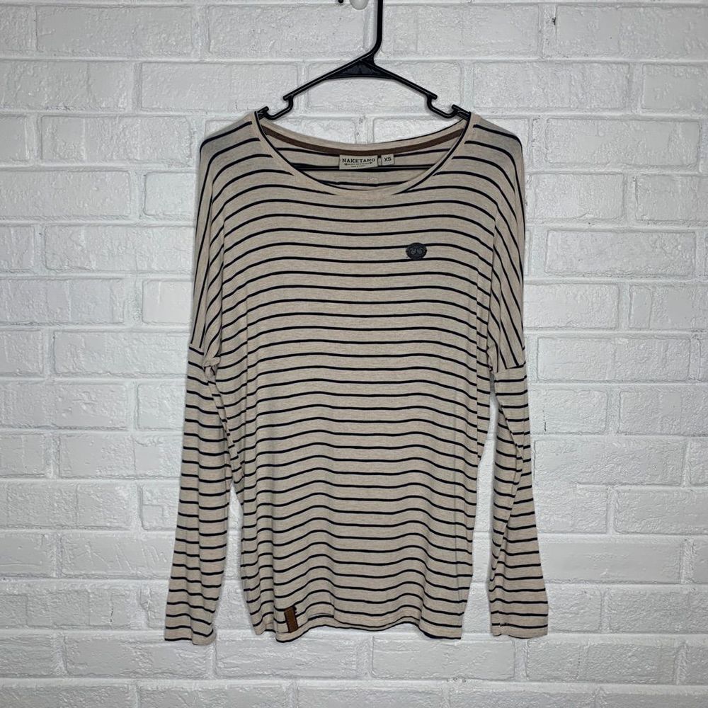 Naketano Drop Shoulder Striped Long Sleeve Top size XS
